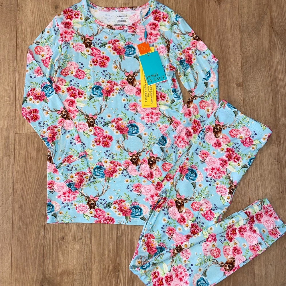 Posh peanut bamboo floral pajamas